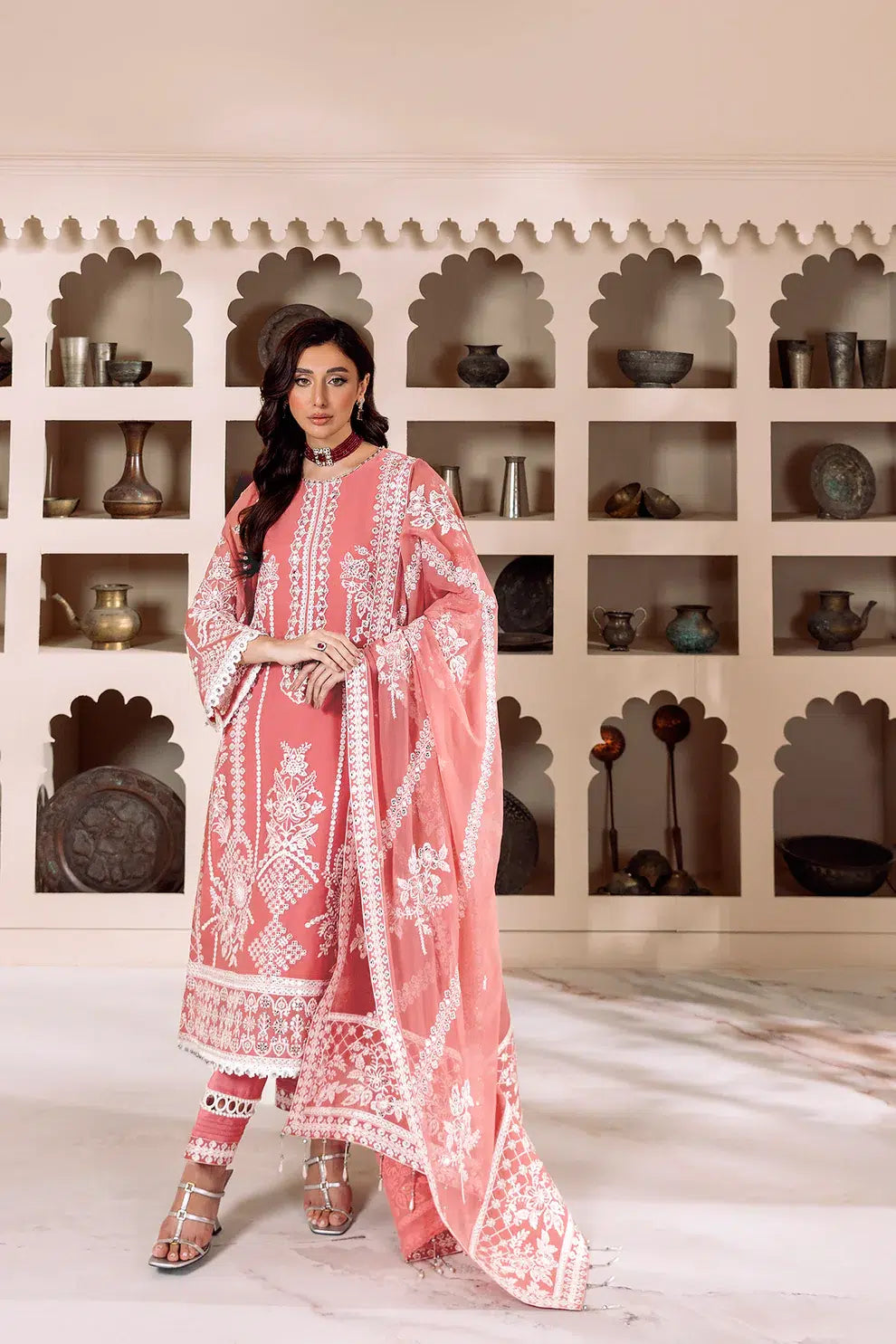 Alizeh | Dua Formals 23 | DUA-V01D04B- MEHRUNISA ( PINK ) -  Alizeh Formal - Original Designer Dress - House of Maryam