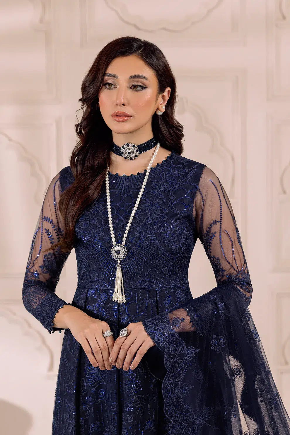 Alizeh | Dua Formals 23 | DUA-V01D01A- KHIRAD ( BLUE ) -  Alizeh Formal - Original Designer Dress - House of Maryam
