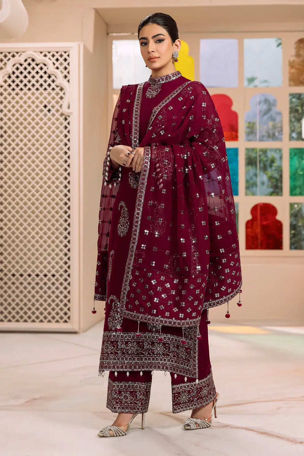Alizeh | Dua Formals 23 | DUA-V01D06A- AMAYA ( MAGENTA ) -  Alizeh Formal - Original Designer Dress - House of Maryam