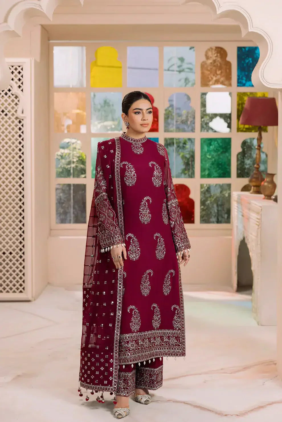 Alizeh | Dua Formals 23 | DUA-V01D06A- AMAYA ( MAGENTA ) -  Alizeh Formal - Original Designer Dress - House of Maryam