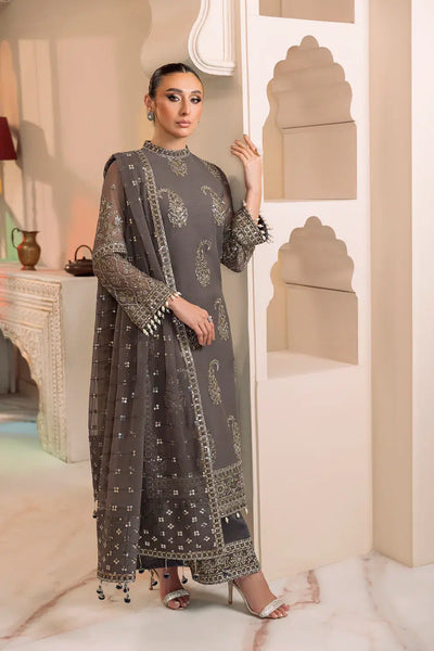 Alizeh | Dua Formals 23 | DUA-V01D06B- AMAYA ( GREY ) -  Alizeh Formal - Original Designer Dress - House of Maryam