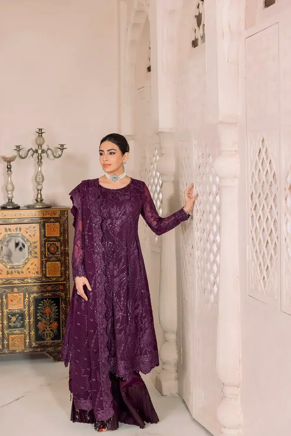 Alizeh | Dua Formals 23 | DUA-V01D03A- SYLVI ( PURPLE ) -  Alizeh Formal - Original Designer Dress - House of Maryam