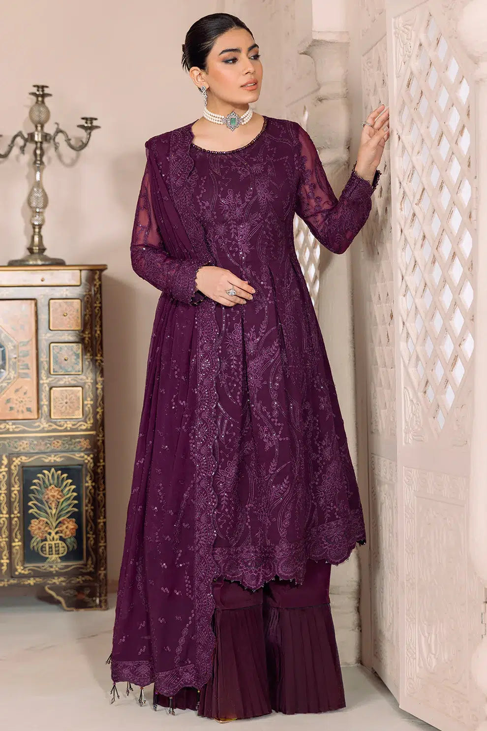 Alizeh | Dua Formals 23 | DUA-V01D03A- SYLVI ( PURPLE )