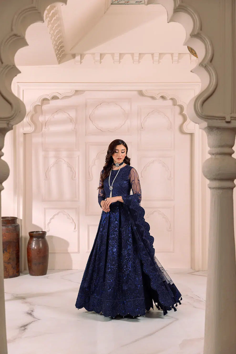 Alizeh | Dua Formals 23 | DUA-V01D01A- KHIRAD ( BLUE ) -  Alizeh Formal - Original Designer Dress - House of Maryam