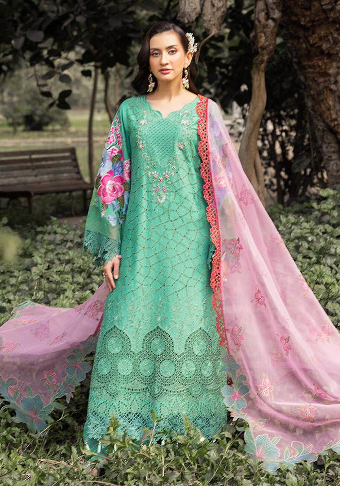 Altan | Garden of grace | ALT-02 Azure Petals-Brand:Altan-Type:Ladies Clothes-Mint Green-Lawn-House of Maryam- Buy in UK, USA
