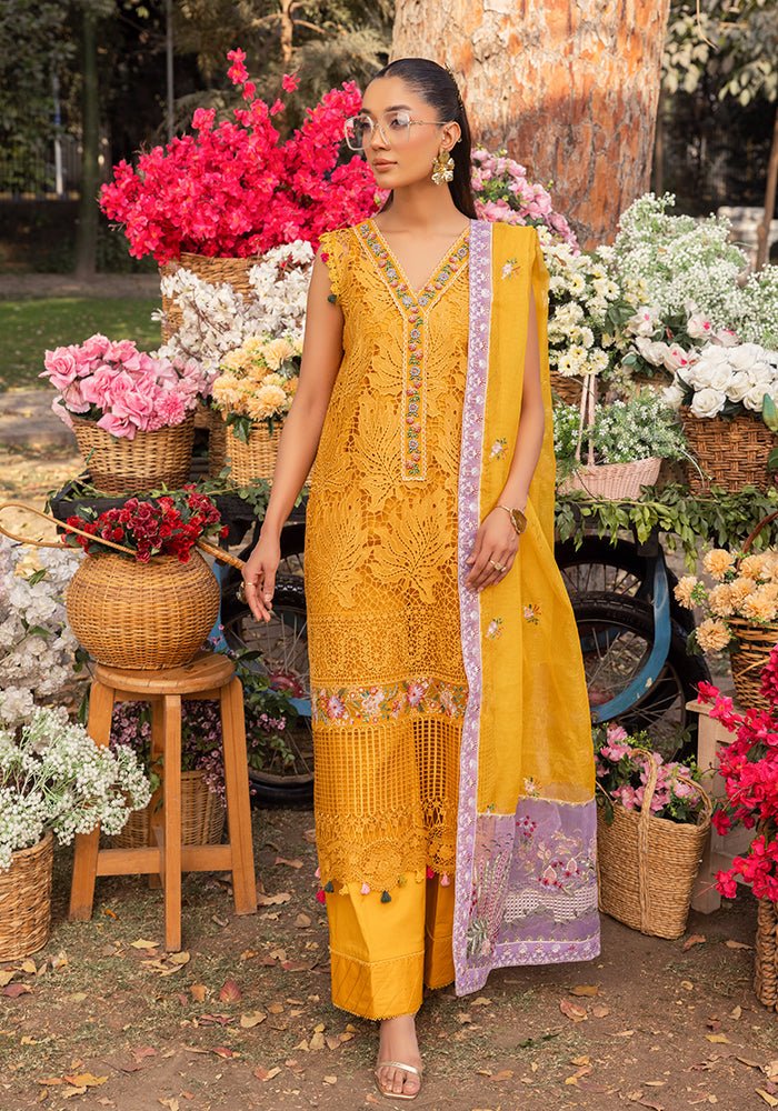 Altan | Garden of grace | ALT-03 Tangerine Mirage-Brand:Altan-Type:Ladies Clothes-Mustard Yellow-Lawn-House of Maryam- Buy in UK, USA