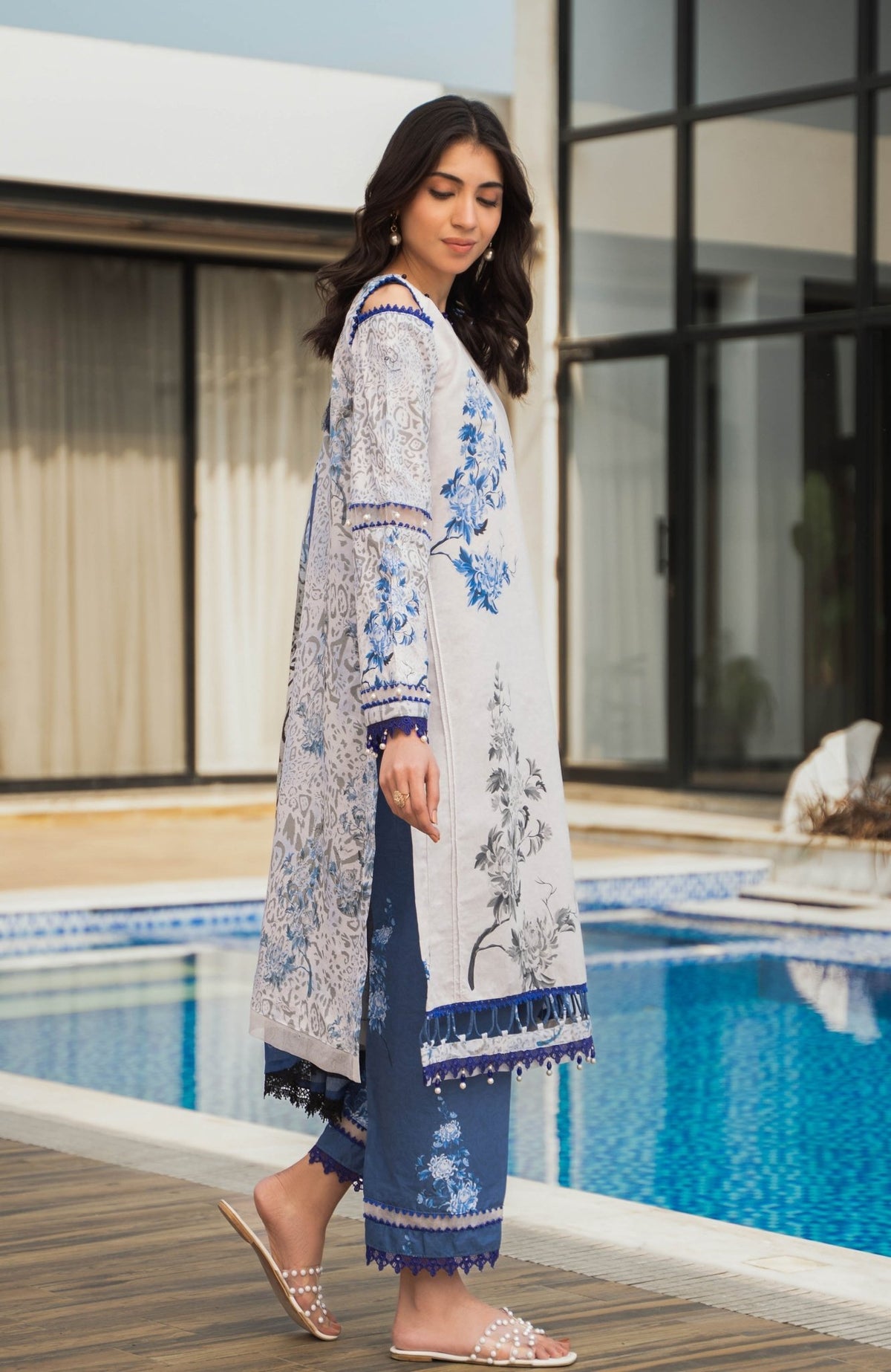 Alzohaib | Premium Prints 25 | AZP-25-02-Brand:Alzohaib-Type:Ladies Clothes-Off White-Digital Printed-House of Maryam- Buy in UK, USA