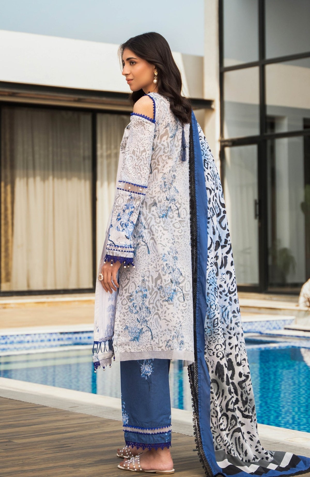 Alzohaib | Premium Prints 25 | AZP-25-02-Brand:Alzohaib-Type:Ladies Clothes-Off White-Digital Printed-House of Maryam- Buy in UK, USA