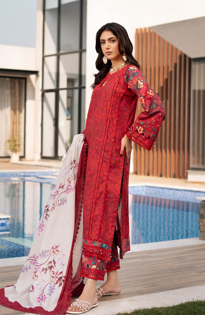Alzohaib | Premium Prints 25 | AZP-25-05-Brand:Alzohaib-Type:Ladies Clothes-Deep Red-Digital Printed-House of Maryam- Buy in UK, USA
