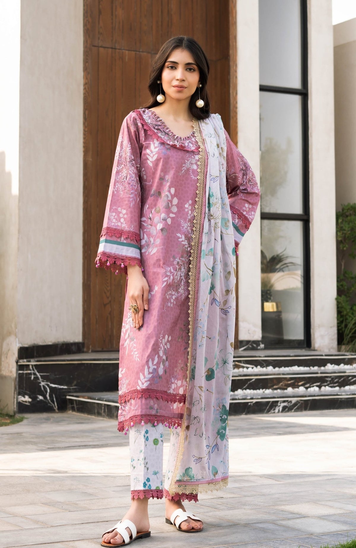 Alzohaib | Premium Prints 25 | AZP-25-09-Brand:Al Zohaib-Type:Ladies Clothes-Tea Pink-Digital Printed-House of Maryam- Buy in UK, USA