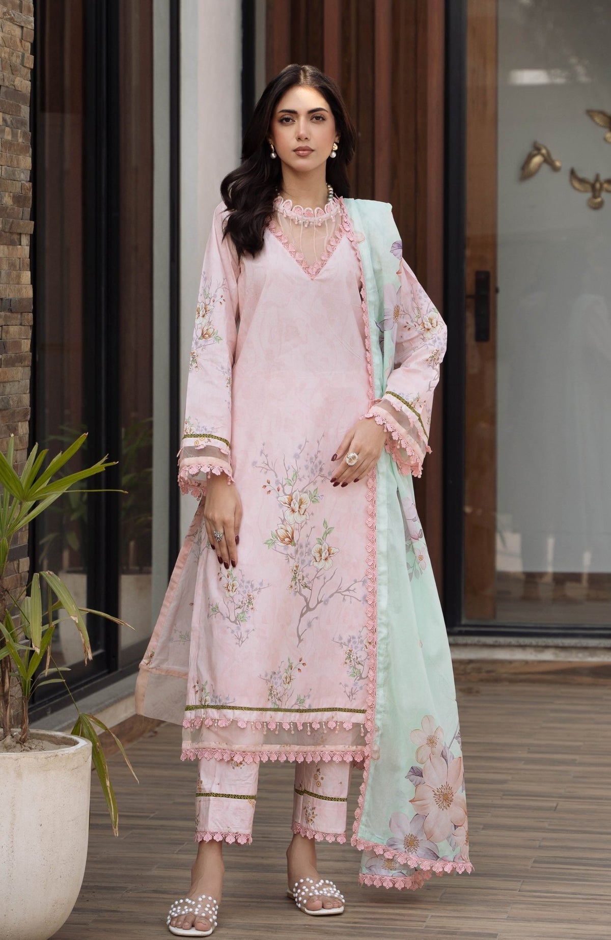 Alzohaib | Premium Prints 25 | AZP-25-10-Brand:Al Zohaib-Type:Ladies Clothes-Light Pink-Digital Printed-House of Maryam- Buy in UK, USA
