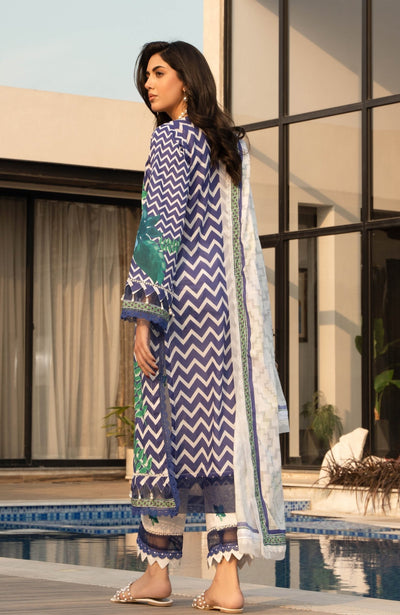 Alzohaib | Premium Prints 25 | AZP-25-11-Brand:Alzohaib-Type:Ladies Clothes-Navy-Digital Printed-House of Maryam- Buy in UK, USA