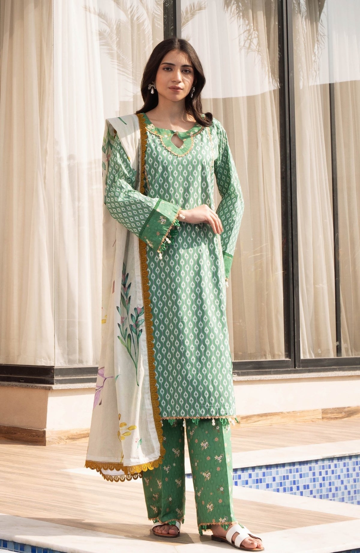 Alzohaib | Premium Prints 25 | AZP-25-12-Brand:Al Zohaib-Type:Ladies Clothes-Green-Digital Printed-House of Maryam- Buy in UK, USA