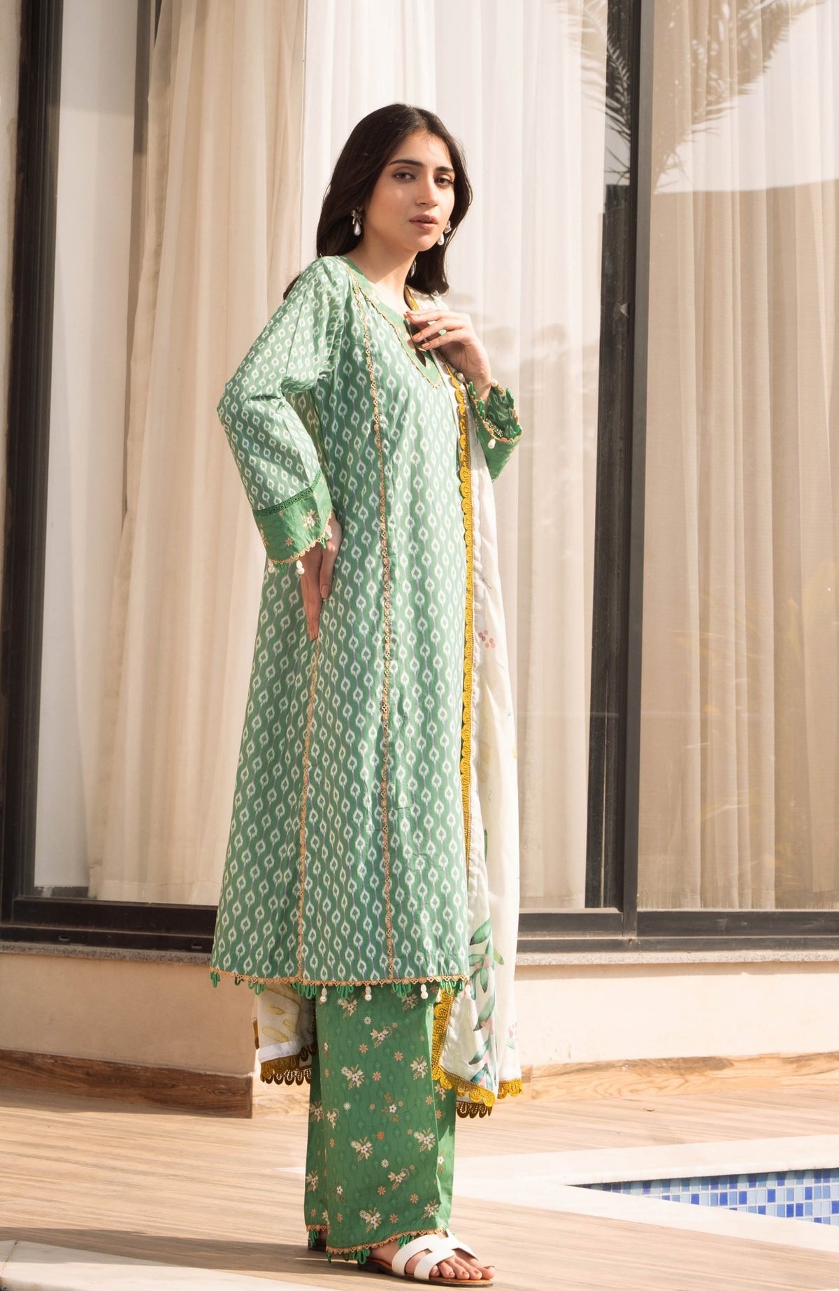 Alzohaib | Premium Prints 25 | AZP-25-12-Brand:Al Zohaib-Type:Ladies Clothes-Green-Digital Printed-House of Maryam- Buy in UK, USA