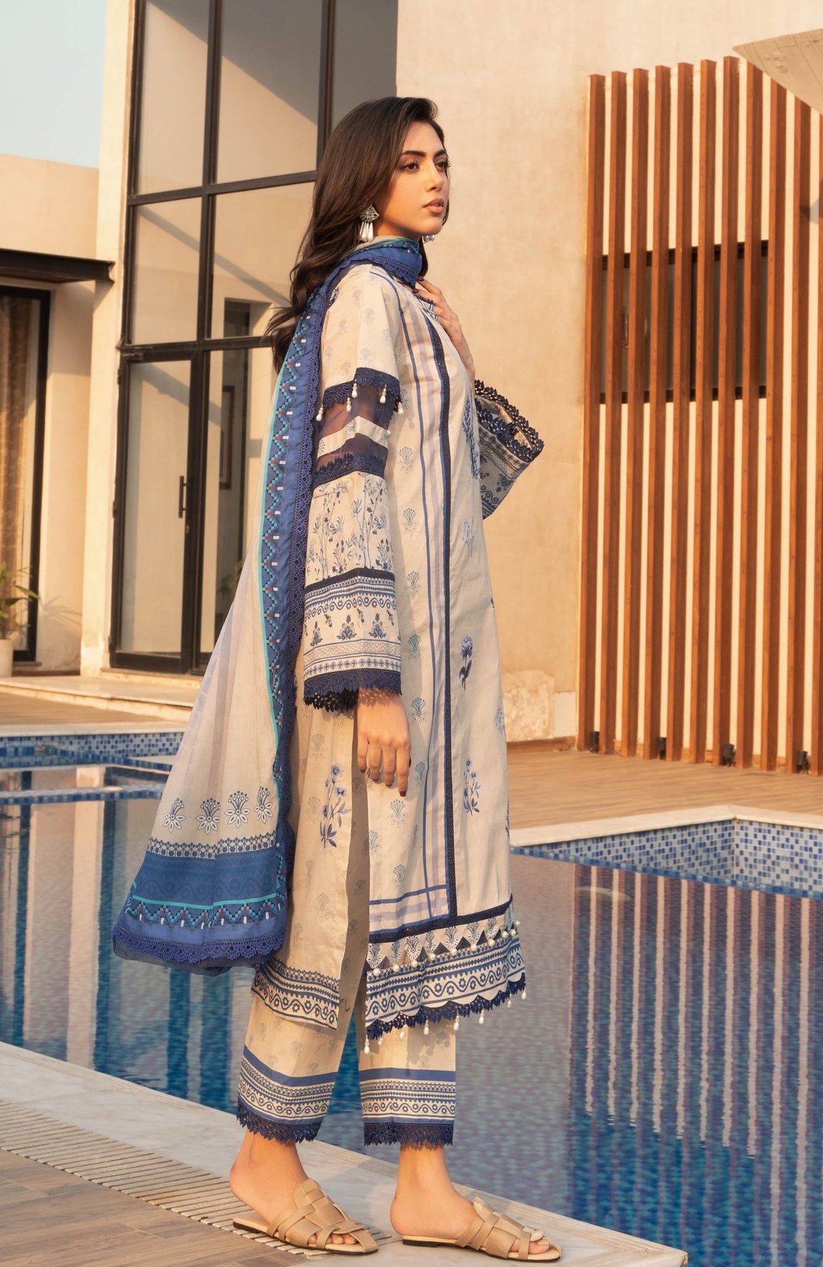 Alzohaib | Premium Prints 25 | AZP-25-14-Brand:Al Zohaib-Type:Ladies Clothes-Off White-Digital Printed-House of Maryam- Buy in UK, USA