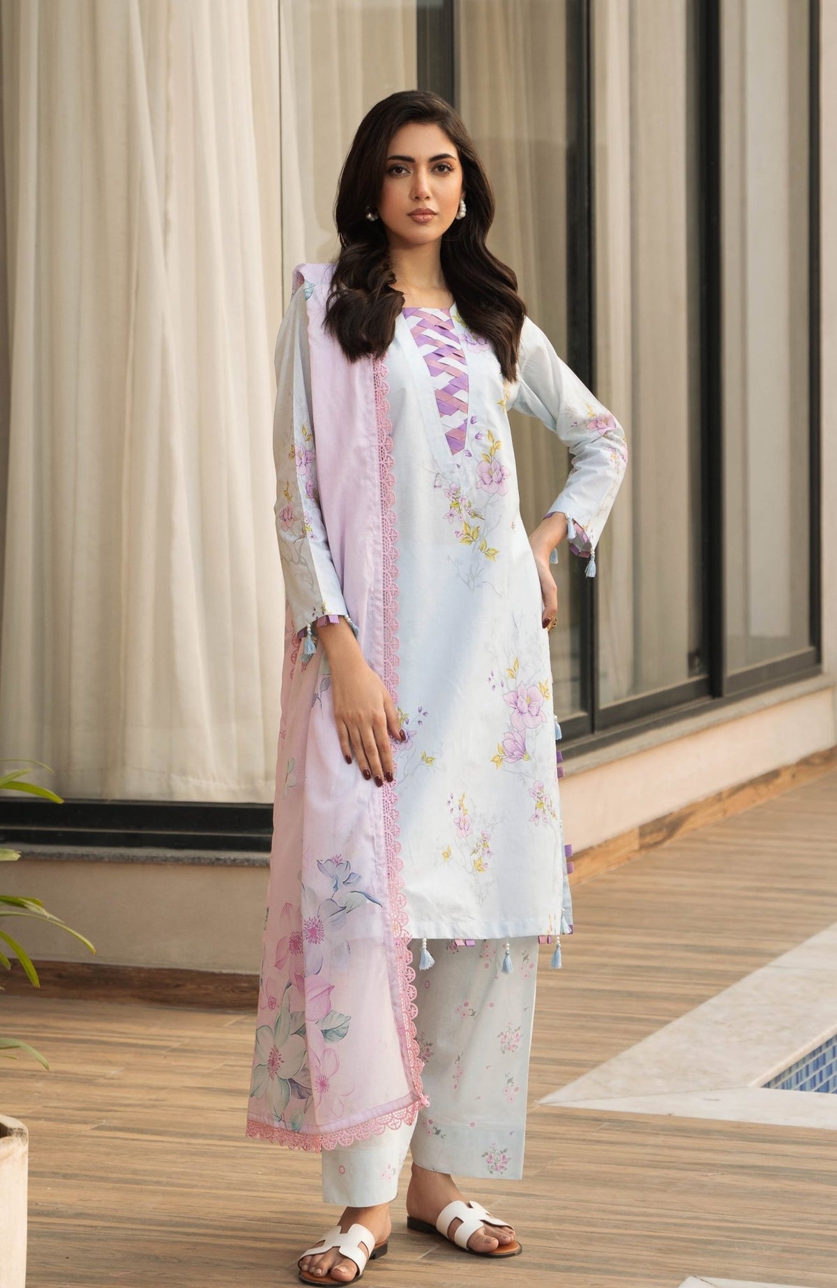 Alzohaib | Premium Prints 25 | AZP-25-15-Brand:Alzohaib-Type:Ladies Clothes-Sky Blue-Digital Printed-House of Maryam- Buy in UK, USA