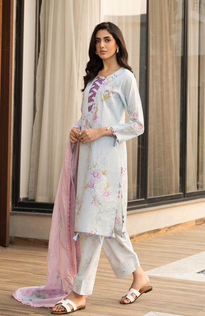 Alzohaib | Premium Prints 25 | AZP-25-15-Brand:Alzohaib-Type:Ladies Clothes-Sky Blue-Digital Printed-House of Maryam- Buy in UK, USA