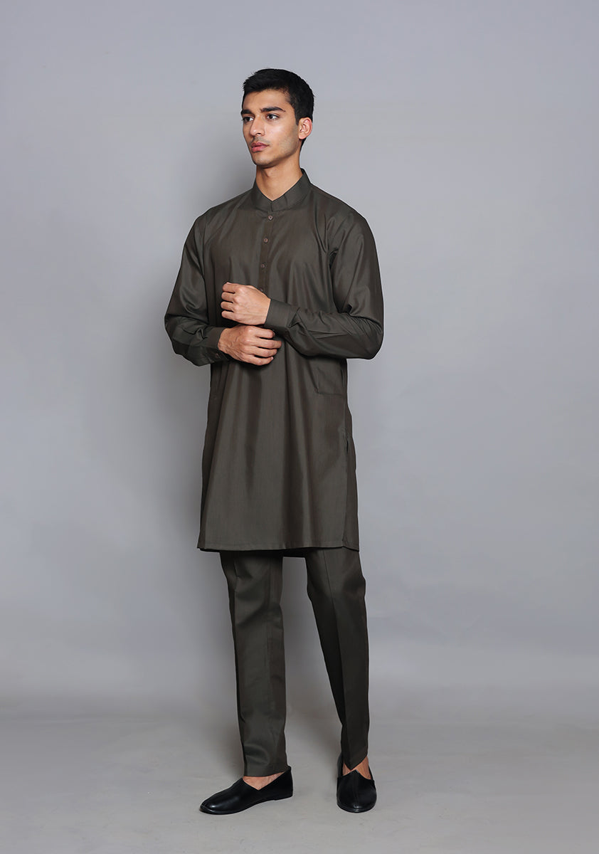 Pakistani Menswear | Amir Adnan - Basic Poly Viscose Tarmac Slim Fit Suit by Designer House of Maryam Ltd. - House of Maryam - Pakistani Designer Ethnic Wear in {{ shop.shopifyCountryName }}