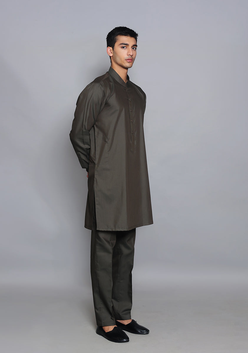 Pakistani Menswear | Amir Adnan - Basic Poly Viscose Tarmac Slim Fit Suit by Designer House of Maryam Ltd. - House of Maryam - Pakistani Designer Ethnic Wear in {{ shop.shopifyCountryName }}