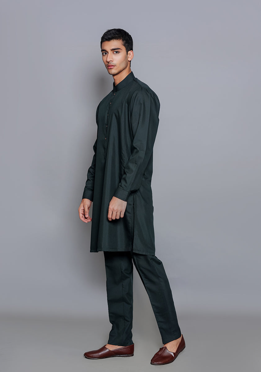 Pakistani Menswear | Amir Adnan - Basic Poly Viscose Ebony Slim Fit Suit by Designer House of Maryam Ltd. - House of Maryam - Pakistani Designer Ethnic Wear in {{ shop.shopifyCountryName }}