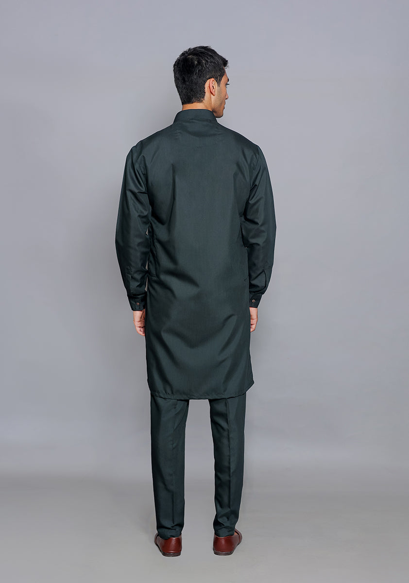 Pakistani Menswear | Amir Adnan - Basic Poly Viscose Ebony Slim Fit Suit by Designer House of Maryam Ltd. - House of Maryam - Pakistani Designer Ethnic Wear in {{ shop.shopifyCountryName }}