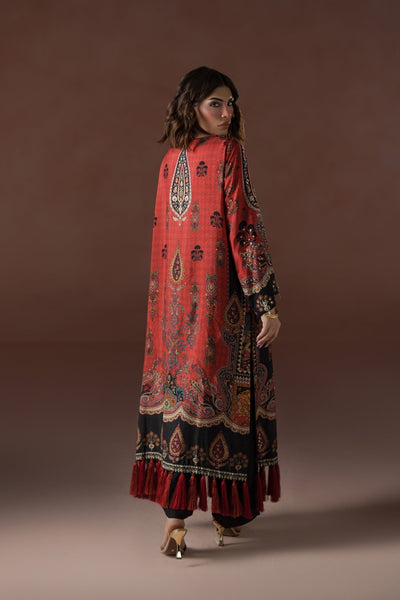 Ammara Khan | Flo 25 | (D-02)-Brand:Ammara Khan-Type:Ladies Clothes-Black-Raw Silk-House of Maryam- Buy in UK, USA