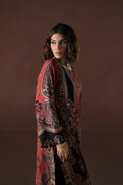 Ammara Khan | Flo 25 | (D-02)-Brand:Ammara Khan-Type:Ladies Clothes-Black-Raw Silk-House of Maryam- Buy in UK, USA