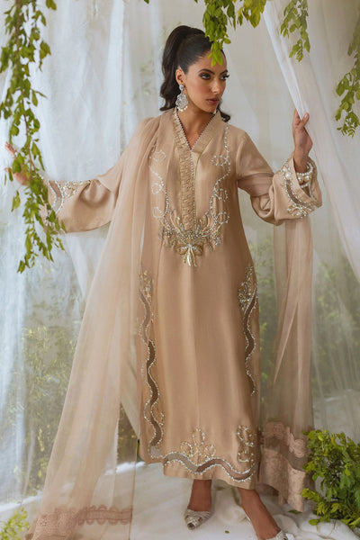 Annus Abrar | Lumi Eid Edit | Amalina Sand-Brand:Annus Abrar-Type:Ladies Clothes-Desert Sand-Silk-House of Maryam- Buy in UK, USA