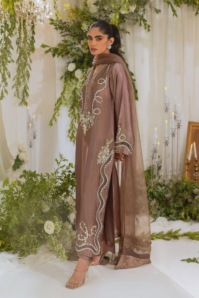 Annus Abrar | Lumi Eid Edit | Amalina Taupe-Brand:Annus Abrar-Type:Ladies Clothes-Toupe Gold-Silk-House of Maryam- Buy in UK, USA