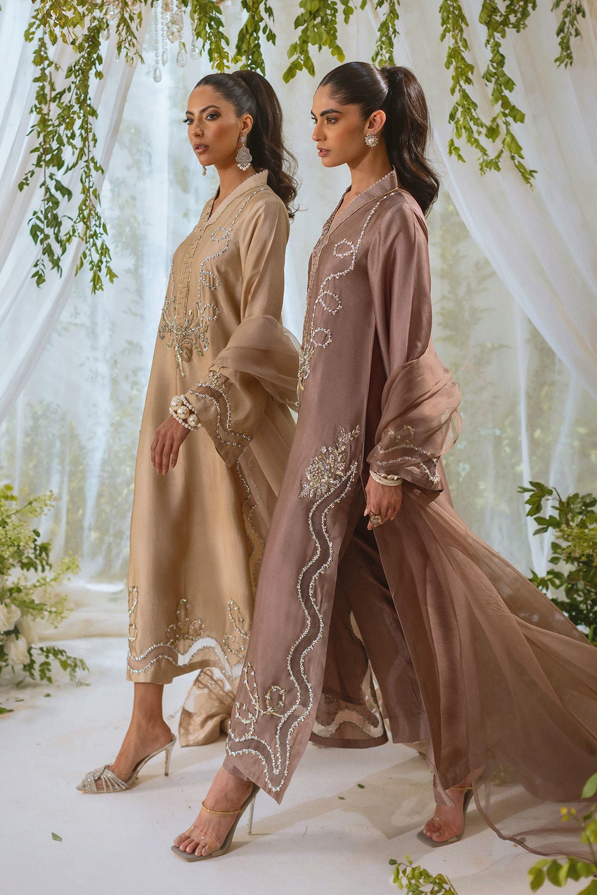 Annus Abrar | Lumi Eid Edit | Amalina Taupe-Brand:Annus Abrar-Type:Ladies Clothes-Toupe Gold-Silk-House of Maryam- Buy in UK, USA
