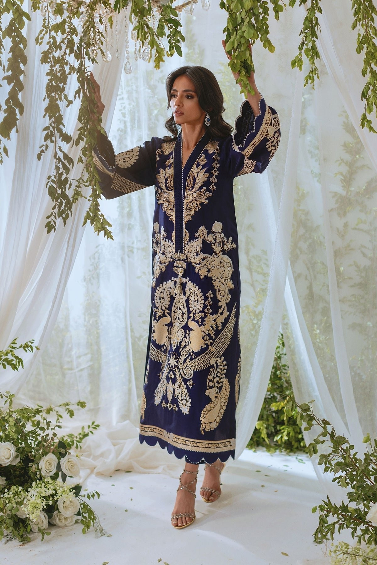 Annus Abrar | Lumi Eid Edit | Aneta-Brand:Annus Abrar-Type:Ladies Clothes-Midnight Blue-Silk-House of Maryam- Buy in UK, USA