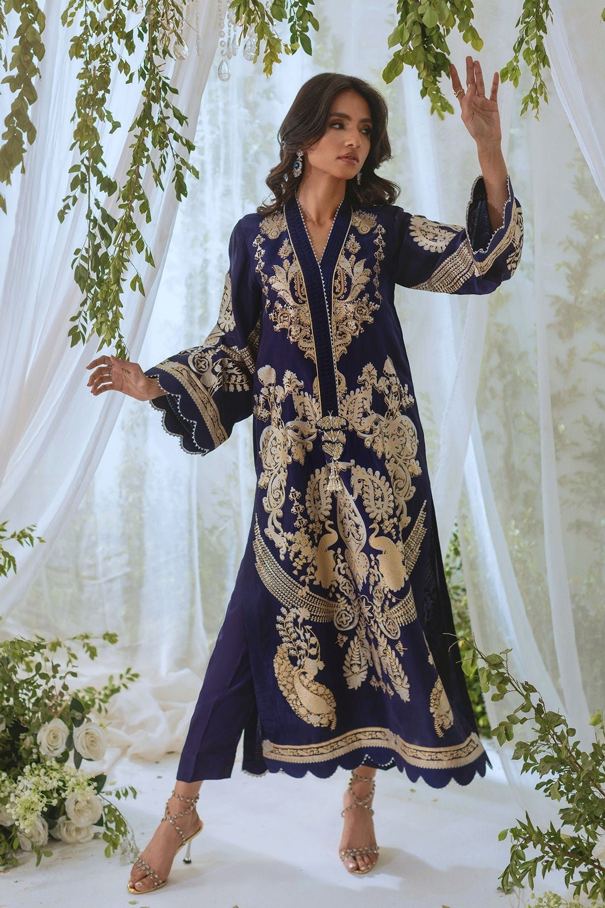 Annus Abrar | Lumi Eid Edit | Aneta-Brand:Annus Abrar-Type:Ladies Clothes-Midnight Blue-Silk-House of Maryam- Buy in UK, USA