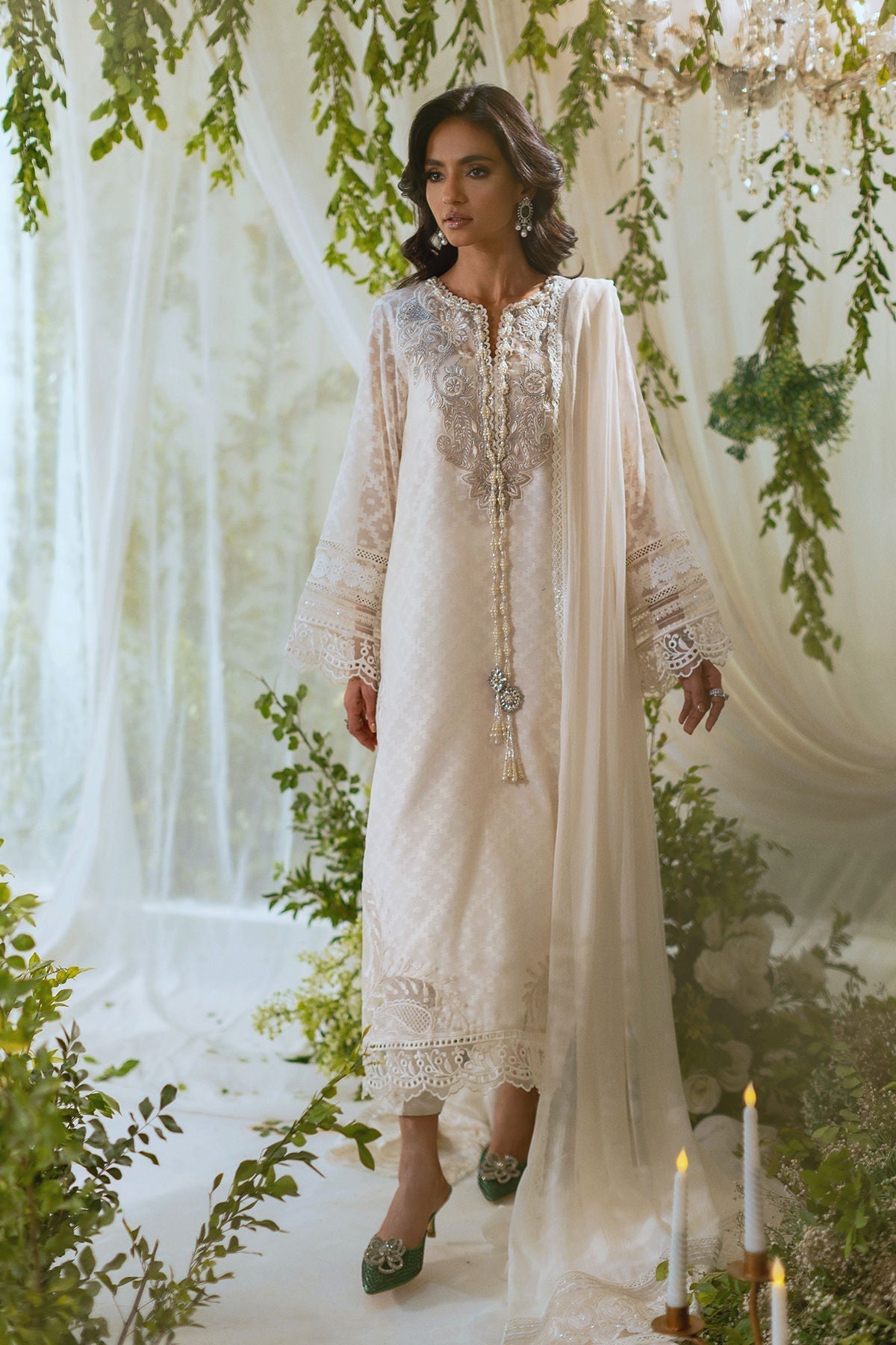 Annus Abrar | Lumi Eid Edit | Aynur-Brand:Annus Abrar-Type:Ladies Clothes-White-Silk Net-House of Maryam- Buy in UK, USA