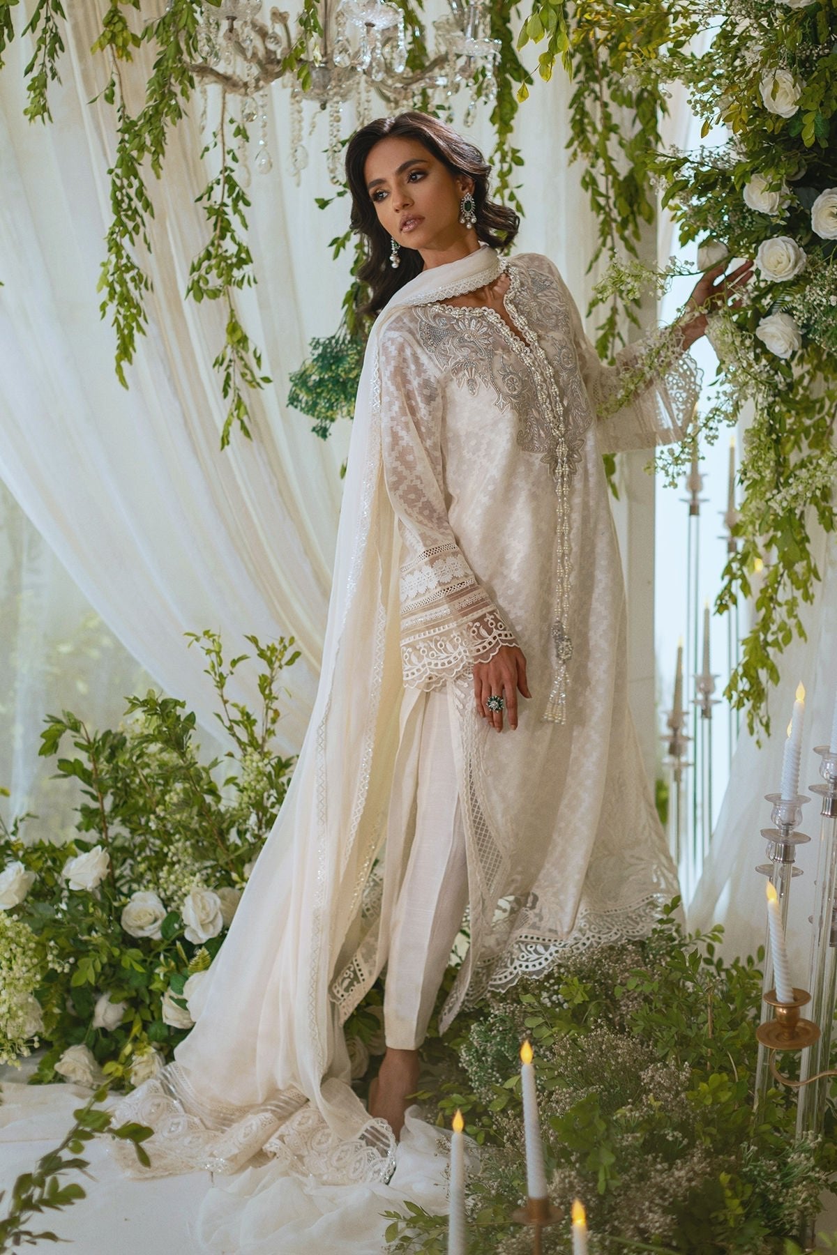 Annus Abrar | Lumi Eid Edit | Aynur-Brand:Annus Abrar-Type:Ladies Clothes-White-Silk Net-House of Maryam- Buy in UK, USA