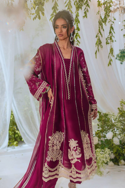 Annus Abrar | Lumi Eid Edit | Caleena-Brand:Annus Abrar-Type:Ladies Clothes-Berry-Silk-House of Maryam- Buy in UK, USA