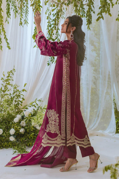 Annus Abrar | Lumi Eid Edit | Caleena-Brand:Annus Abrar-Type:Ladies Clothes-Berry-Silk-House of Maryam- Buy in UK, USA