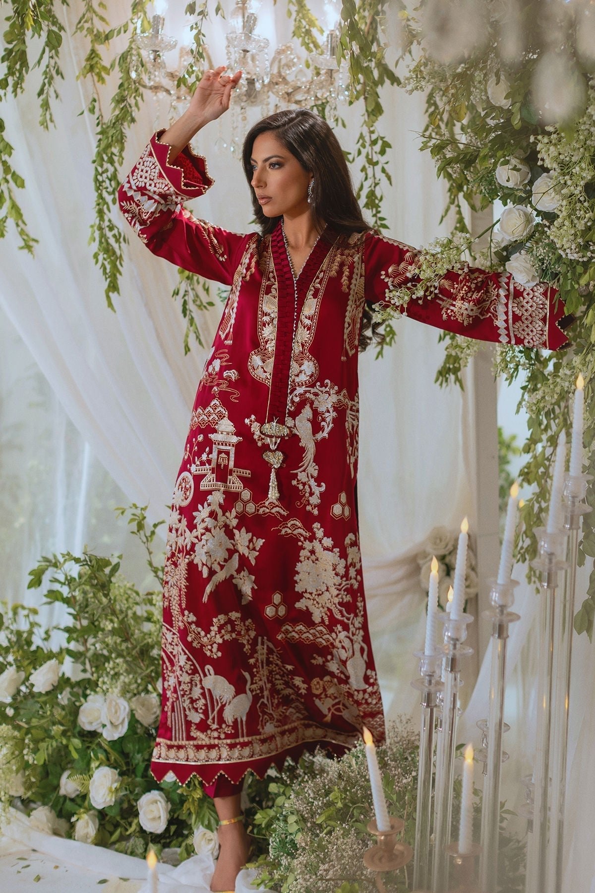 Annus Abrar | Lumi Eid Edit | Edena-Brand:Annus Abrar-Type:Ladies Clothes-Berry-Silk-House of Maryam- Buy in UK, USA