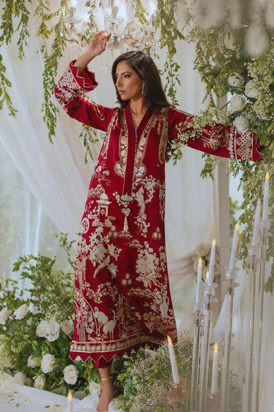 Annus Abrar | Lumi Eid Edit | Edena-Brand:Annus Abrar-Type:Ladies Clothes-Berry-Silk-House of Maryam- Buy in UK, USA