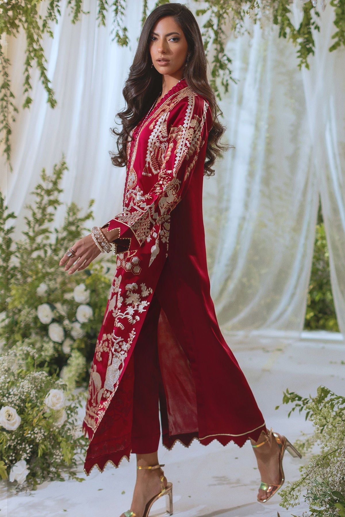 Annus Abrar | Lumi Eid Edit | Edena-Brand:Annus Abrar-Type:Ladies Clothes-Berry-Silk-House of Maryam- Buy in UK, USA