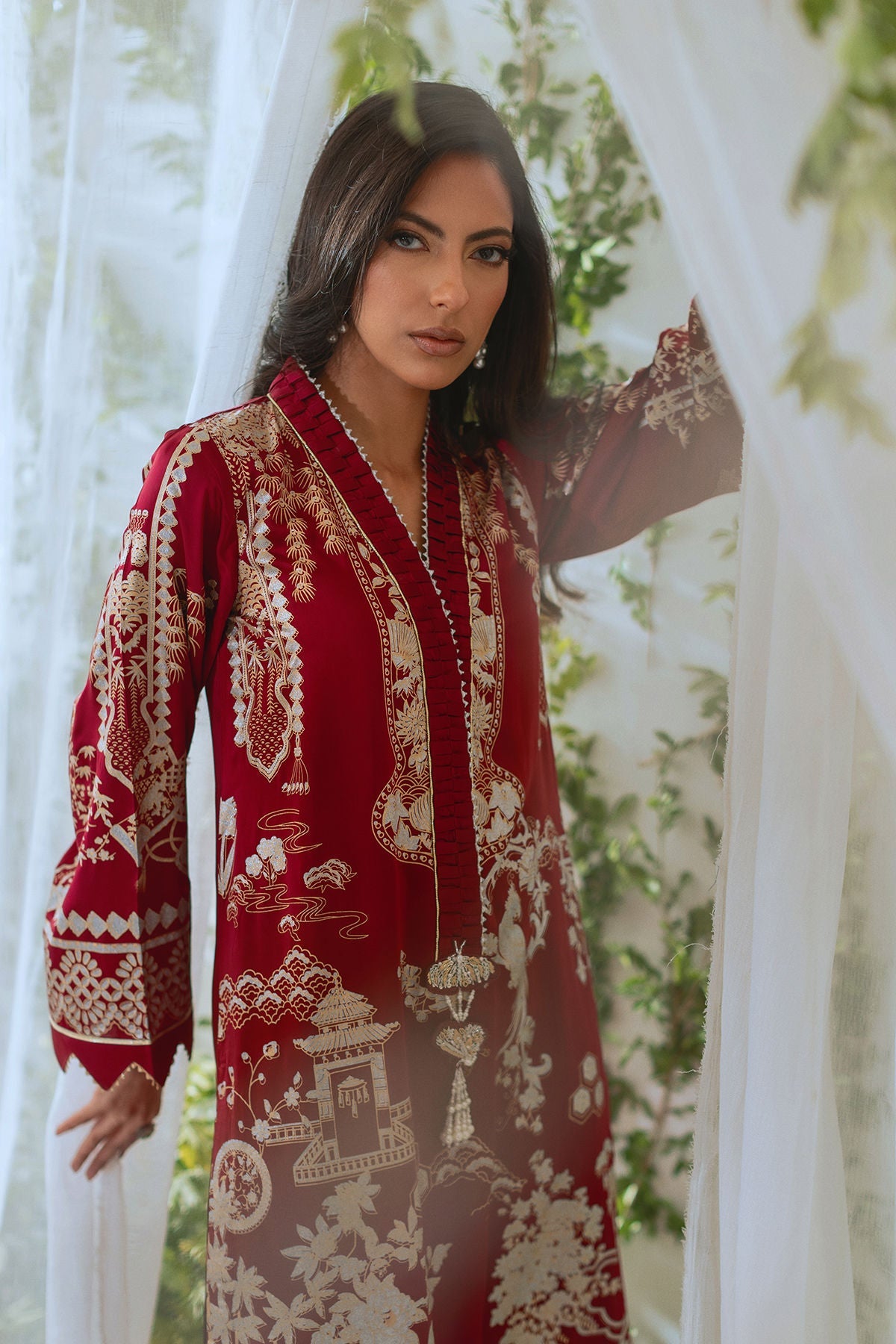 Annus Abrar | Lumi Eid Edit | Edena-Brand:Annus Abrar-Type:Ladies Clothes-Berry-Silk-House of Maryam- Buy in UK, USA