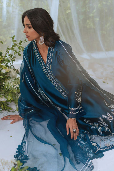 Annus Abrar | Lumi Eid Edit | Huraya-Brand:Annus Abrar-Type:Ladies Clothes-Deep Teal-Silk-House of Maryam- Buy in UK, USA