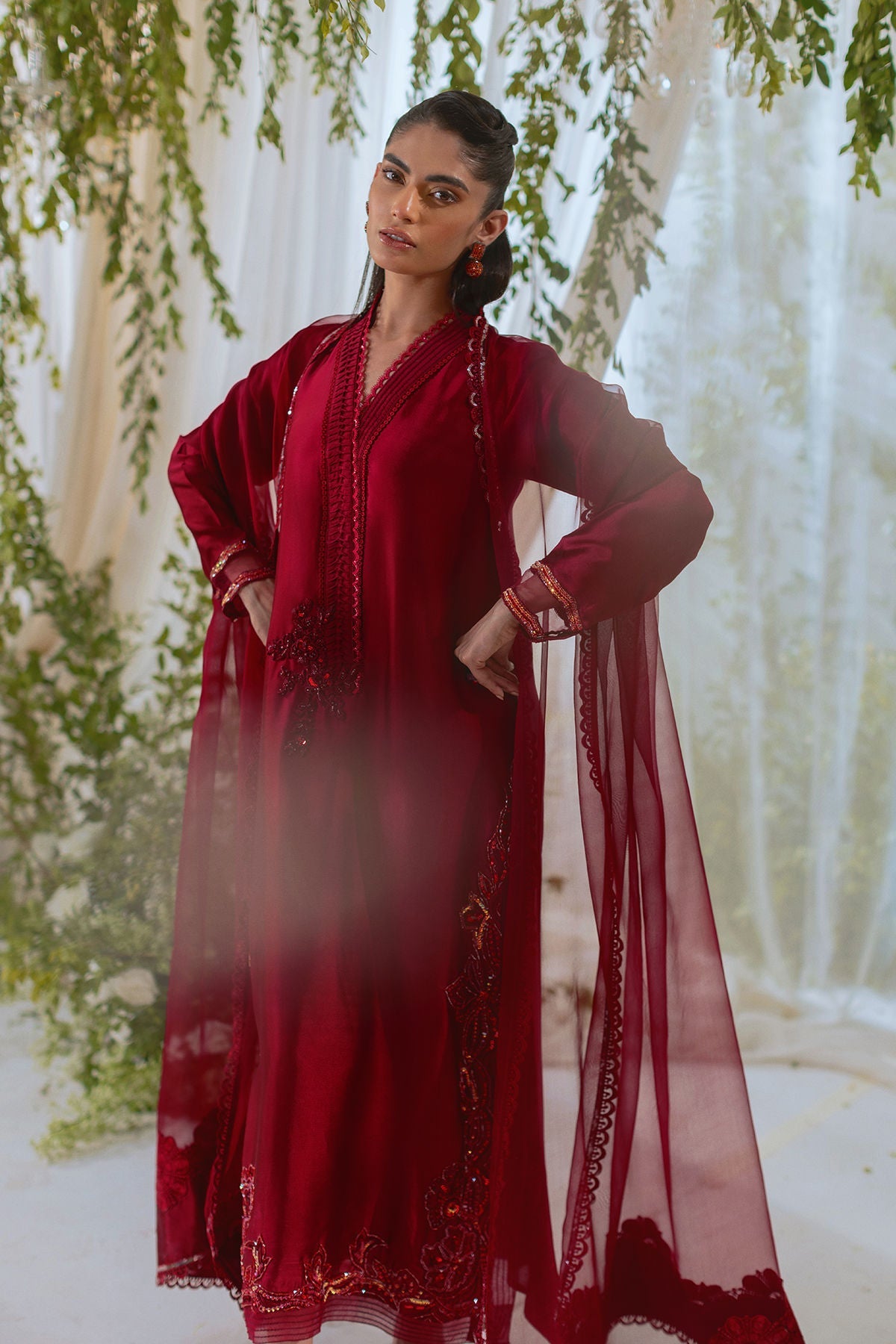 Annus Abrar | Lumi Eid Edit | Layaan-Brand:Annus Abrar-Type:Ladies Clothes-Berry-Silk-House of Maryam- Buy in UK, USA