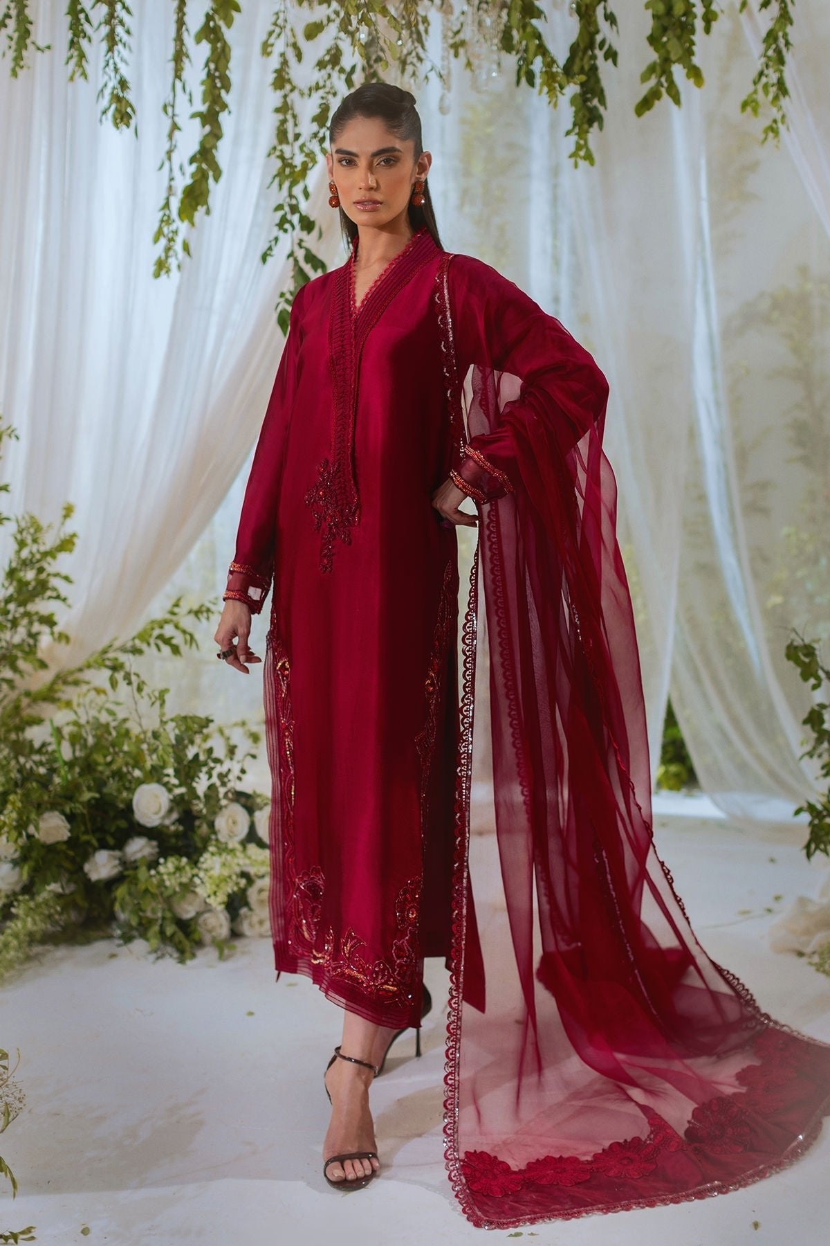 Annus Abrar | Lumi Eid Edit | Layaan-Brand:Annus Abrar-Type:Ladies Clothes-Berry-Silk-House of Maryam- Buy in UK, USA
