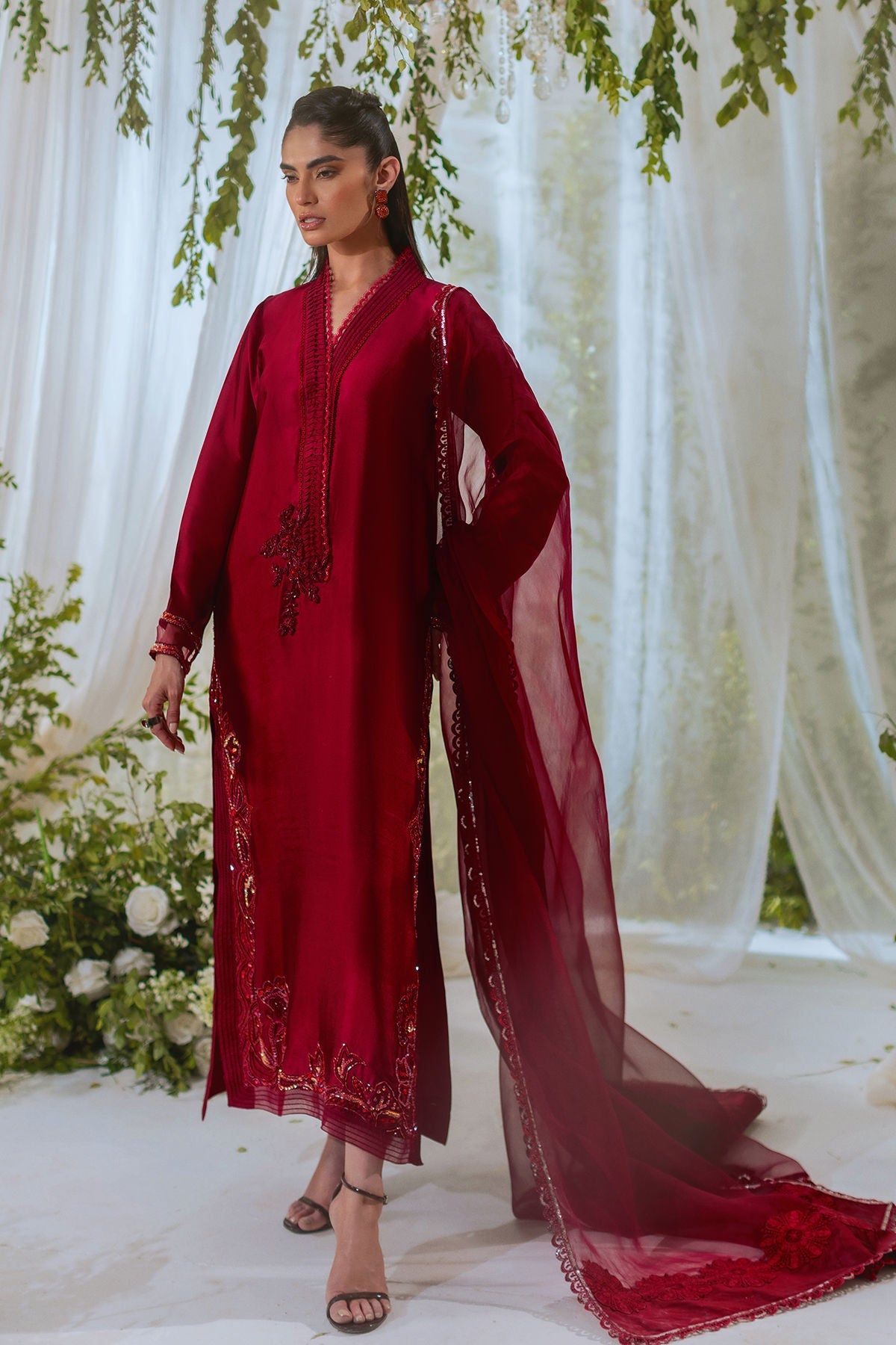 Annus Abrar | Lumi Eid Edit | Layaan-Brand:Annus Abrar-Type:Ladies Clothes-Berry-Silk-House of Maryam- Buy in UK, USA