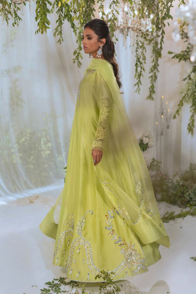 Annus Abrar | Lumi Eid Edit | Maysaa-Brand:Annus Abrar-Type:Ladies Clothes-Kiwi Green-Silk-House of Maryam- Buy in UK, USA