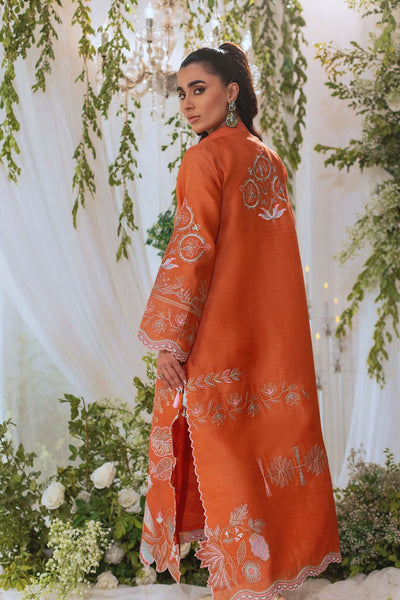 Annus Abrar | Lumi Eid Edit | Mia-Brand:Annus Abrar-Type:Ladies Clothes-Rust-Stripped Organza-House of Maryam- Buy in UK, USA