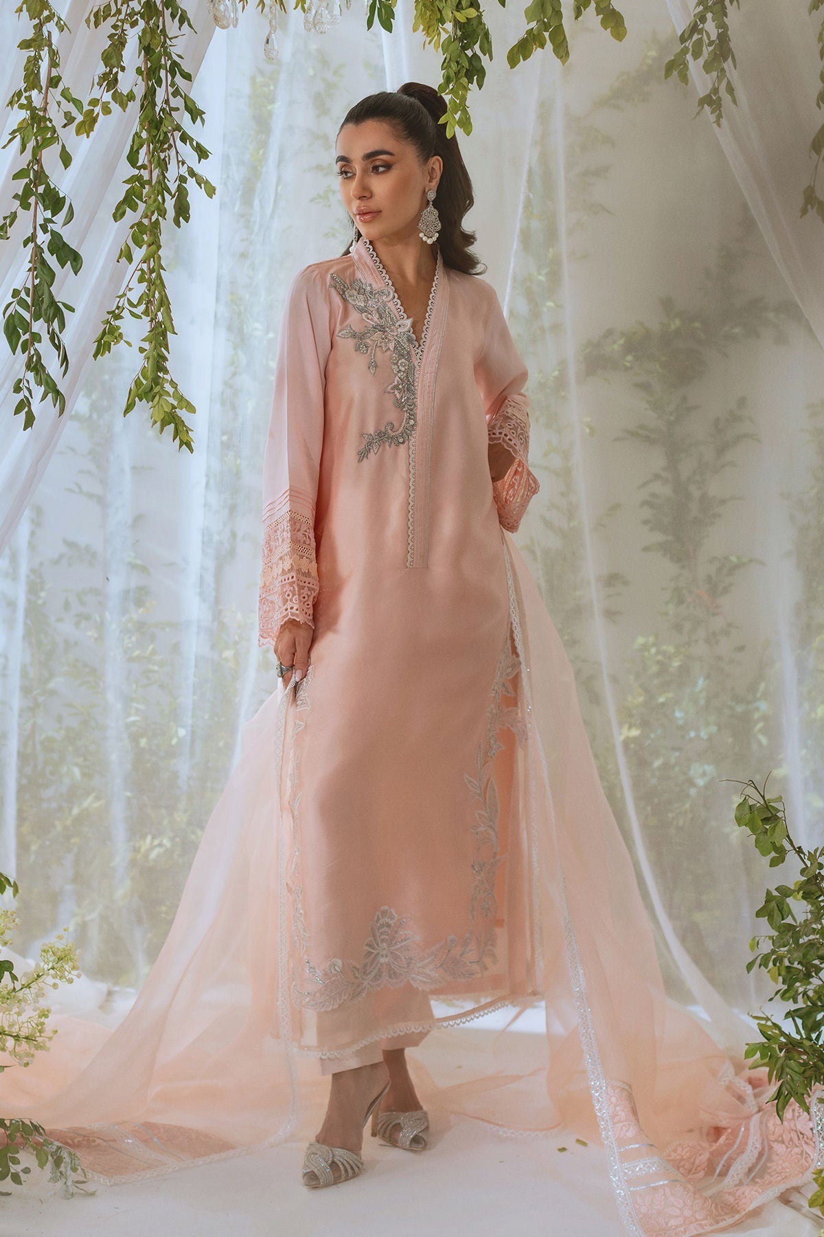 Annus Abrar | Lumi Eid Edit | Nayimah-Brand:Annus Abrar-Type:Ladies Clothes-Pale Peach-Silk-House of Maryam- Buy in UK, USA