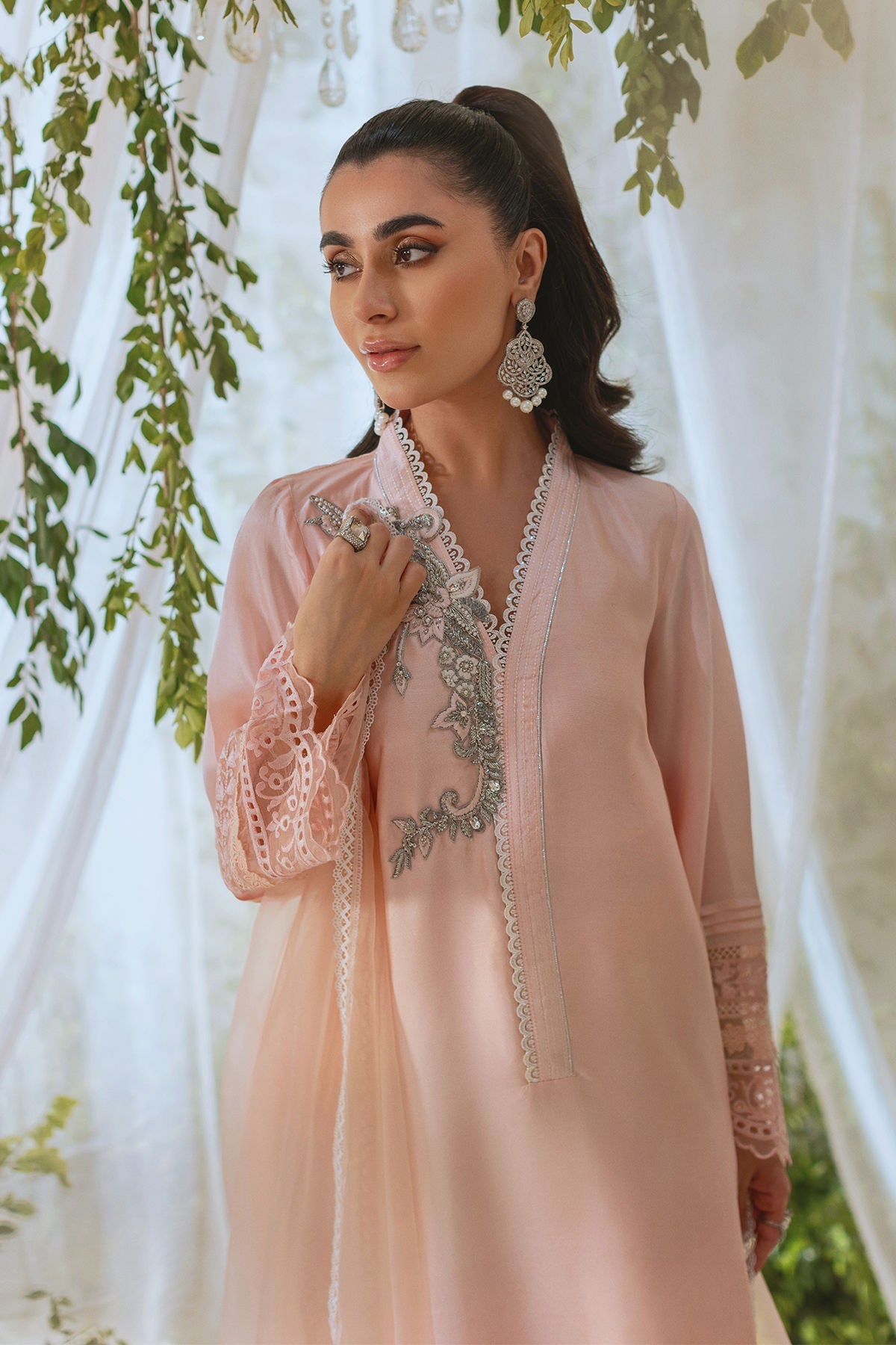 Annus Abrar | Lumi Eid Edit | Nayimah-Brand:Annus Abrar-Type:Ladies Clothes-Pale Peach-Silk-House of Maryam- Buy in UK, USA