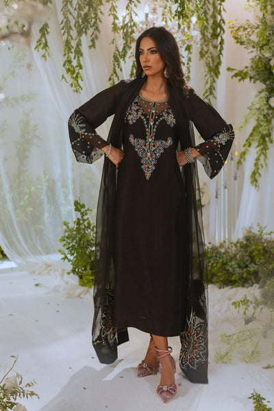 Annus Abrar | Lumi Eid Edit | Neda-Brand:Annus Abrar-Type:Ladies Clothes-Black-Silk Net-House of Maryam- Buy in UK, USA
