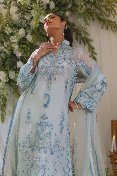 Annus Abrar | Lumi Eid Edit | Rihaam-Brand:Annus Abrar-Type:Ladies Clothes-Ice Blue-Stripped Organza-House of Maryam- Buy in UK, USA